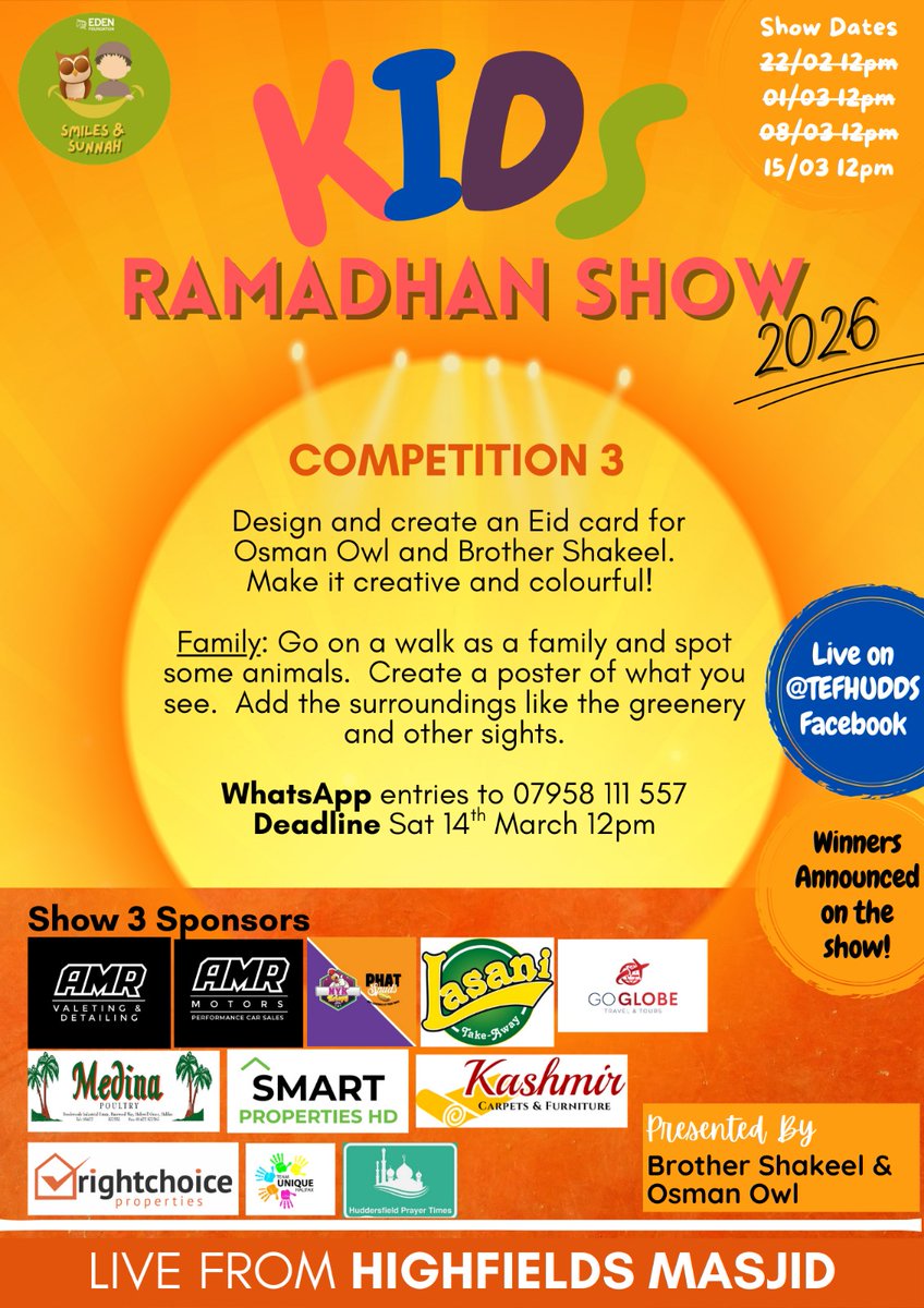 Kids Ramadhan Show 
Competition - Week 3

#edenfoundation #kidsramadhanshow #Highfields