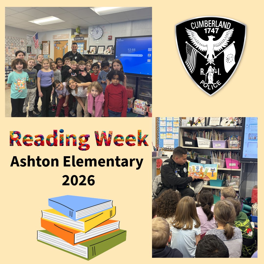 📚Reading Week at Ashton📚

Last week several of our Officers had the pleasure of reading to some of the classes at Ashton Elementary School as part of Reading Week. 

Capt. Iozzi, Capt. Sweet, Ofc. Ring &amp; K9 Clipper, Ofc. Bouthillette and Ofc. Gallego  had a great time!