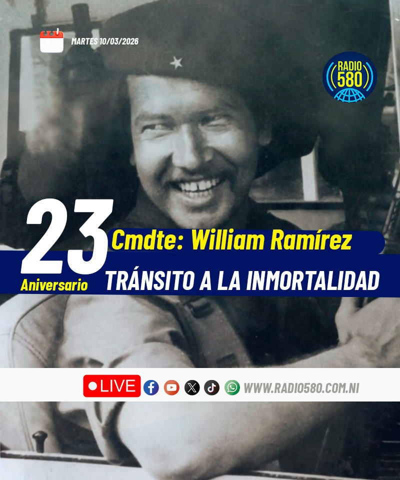 📍Este 10 de marzo se conmemoran 23 años del paso a la inmortalidad del comandante guerrillero William Ramírez Solórzano, “Aureliano”, quien con su amor y compromiso con #Nicaragua y la revolución sandinista, dejó un legado en la historia del país. #Radio580
