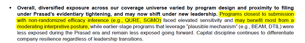 BiotechAnalysst's tweet photo. HCW says $SGMO represents the closest structural analog to $QURE within our coverage and
may #benefit #meaningfully from a more moderate CBER posture. PT $10 upside pot 2300% https://t.co/aWARxDrxak