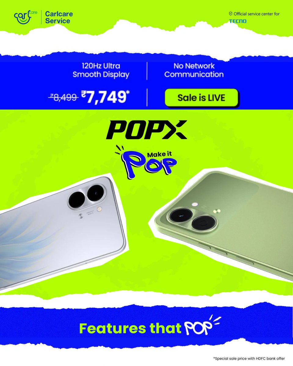 #TECNOPOPX ka No Network Communication. Bina signal ke bhi milega 1.5 km tak Best Connection.

Backed by Carlcare Service 💙
Official support. Genuine parts. Reliable solutions.

For assistance:
📞 Customer Care: 1800-4190-525
🌐 carlcare.com/in

#CarlcareService #tecno