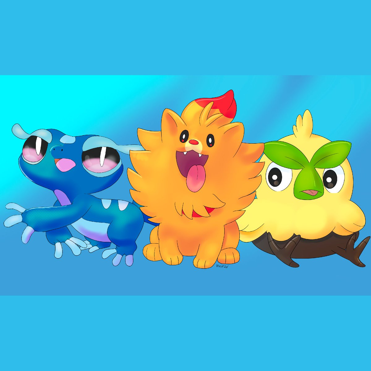 vixie_the's tweet photo. Meet Gecqua Pombon and Browt the newest starter Pokemon from the new Pokemon generation

#pokemonww https://t.co/0Mqx7sMbra