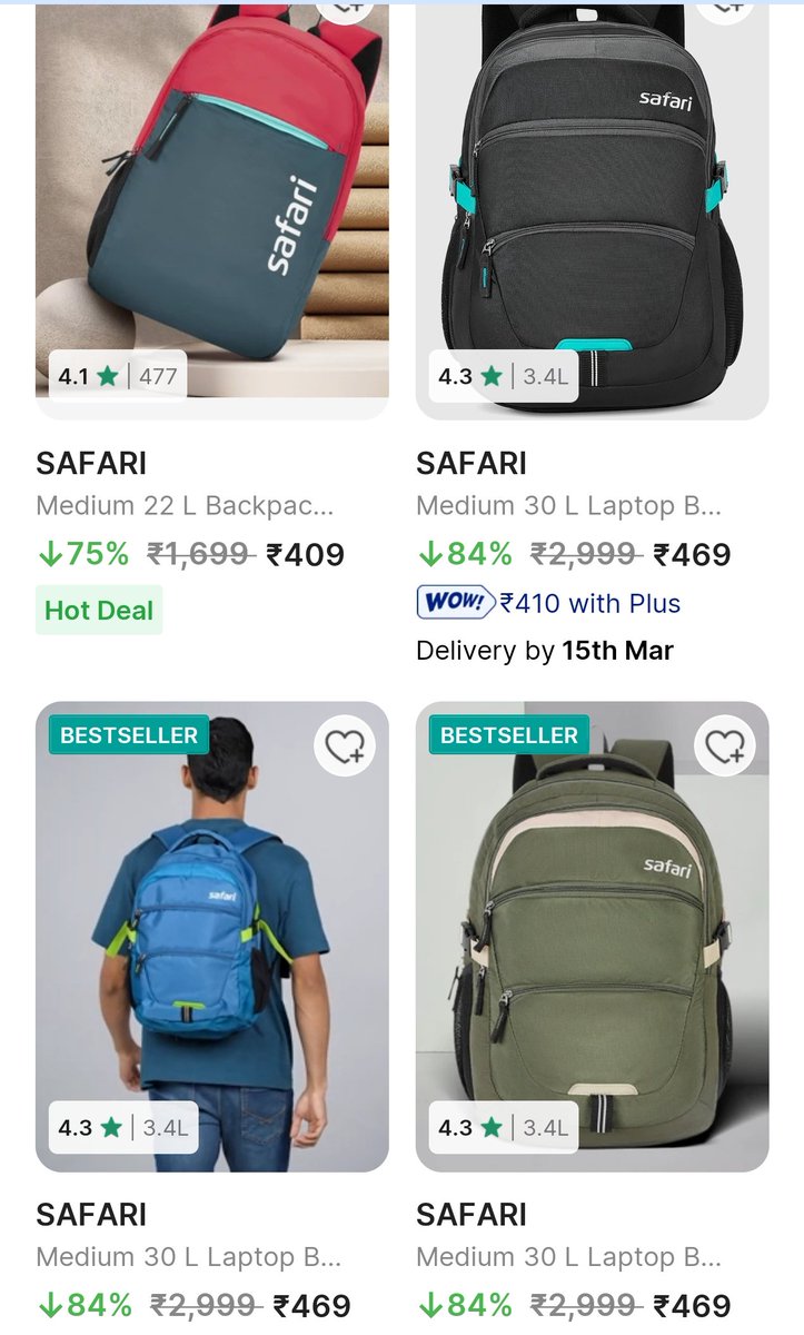 LootMateX's tweet photo. Upto 85% Off On Branded Backpacks. 

Skybags: https://t.co/fLDGZqzlwR
Safari: https://t.co/sn5FLRAlHg
Aristocrat: https://t.co/HyH47LAG68 https://t.co/chCtOPRhfe