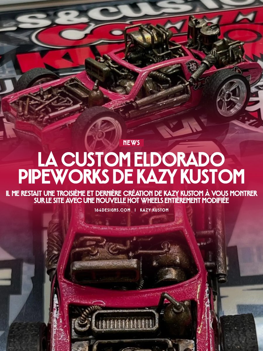 164designs's tweet photo. 🇫🇷 La Custom Eldorado Pipeworks de Kazy Kustom
🇯🇵 Kazy Kustom のカスタム Eldorado Pipeworks
🇺🇸 Kazy Kustom’s Custom Eldorado Pipeworks
---
@kazykustom  #KazyKustom #HotWheels #Pipeworks #Eldorado
▶ Lien en commentaire https://t.co/mjUelv1gw7