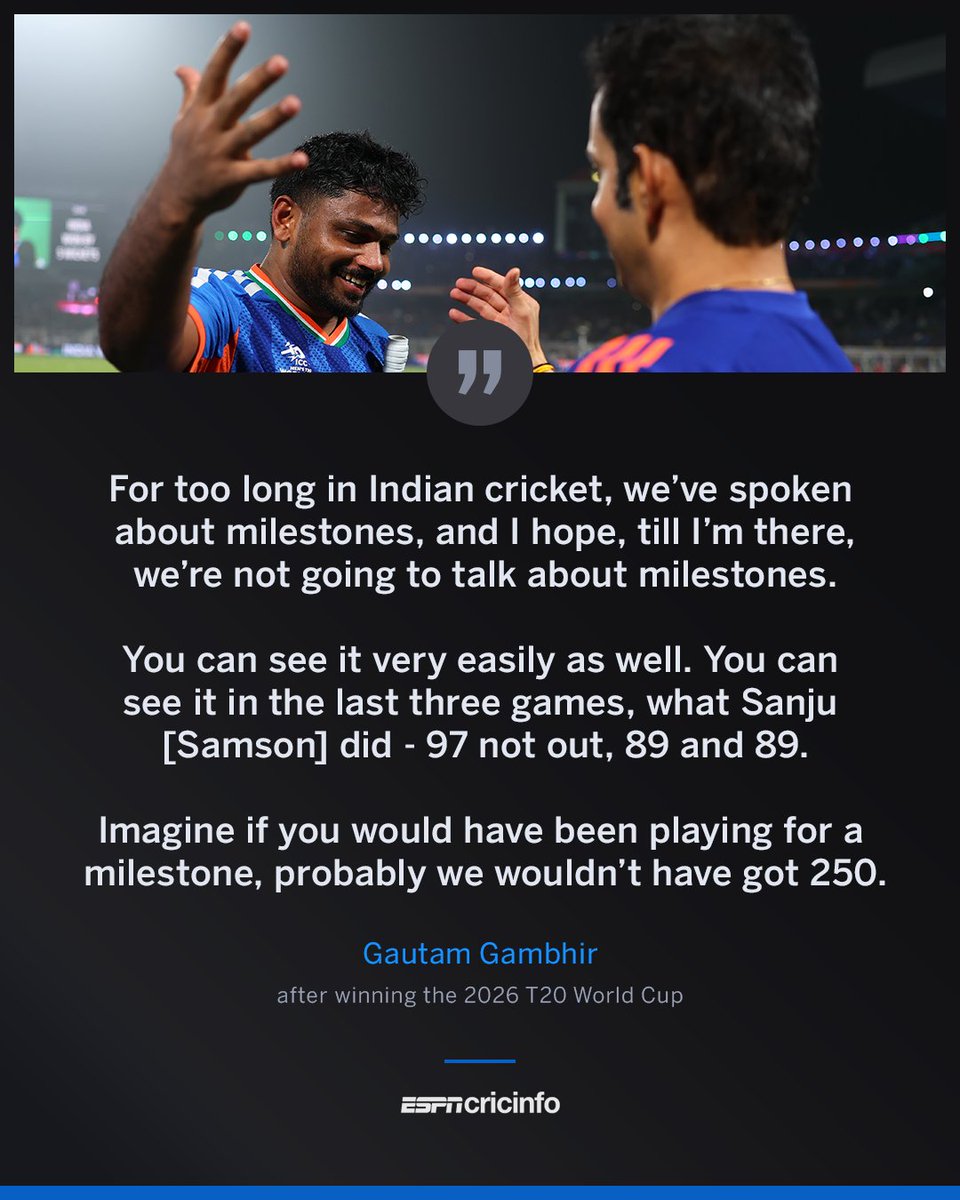 Gambhir: 'Stop celebrating milestones, celebrate trophies' 🗣️