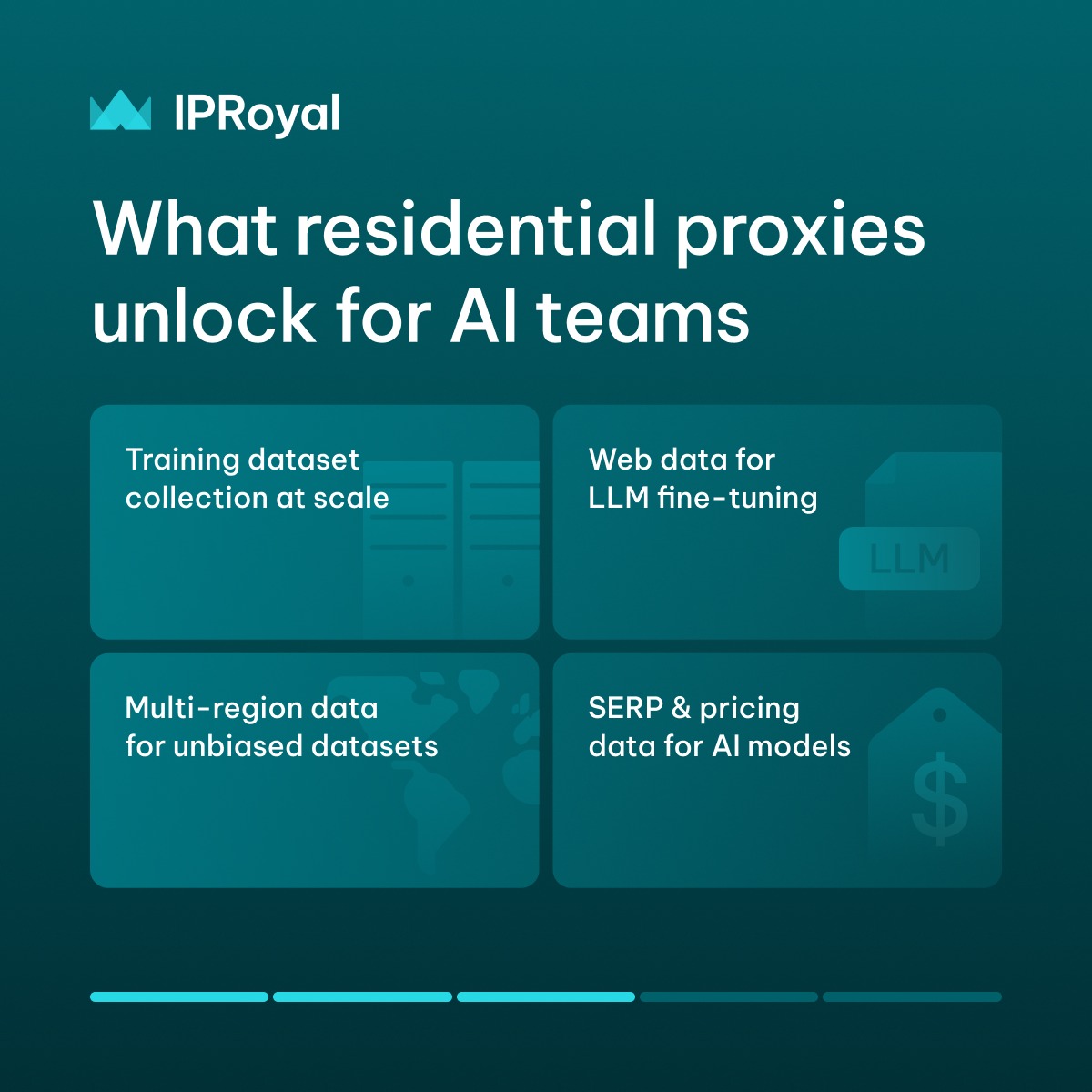 IPRoyal_proxies's tweet photo. For large-scale AI data collection, residential IPs aren't a preference. They're a requirement.