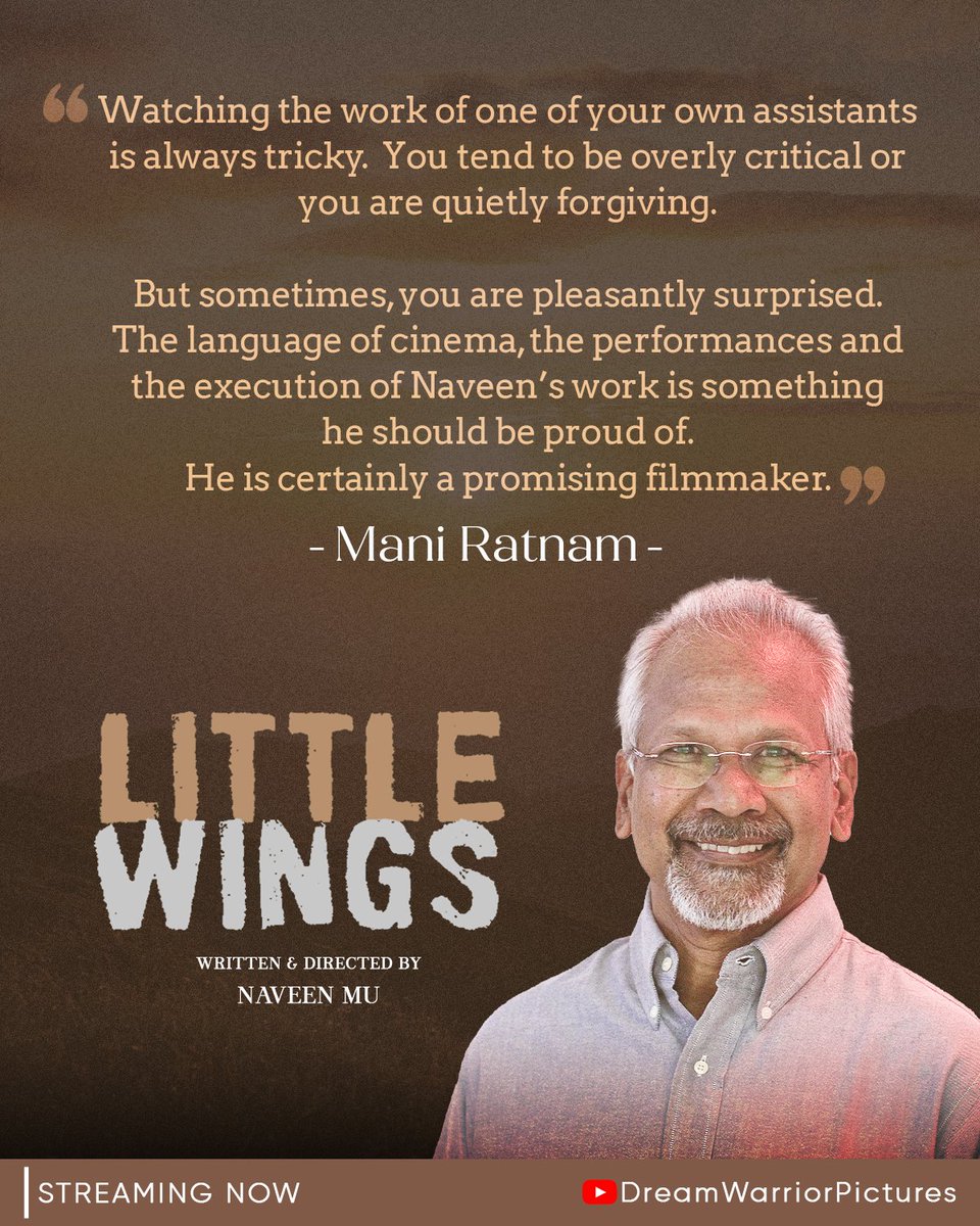 MadrasTalkies_'s tweet photo. #LittleWings - National Award-winning short film
▶ https://t.co/oUcgAj5ifv  

Writer and Director @Dir_NaveenMu
Production Banner @viewfinderfp @ComradeTalkies
Producer @dilani_r
Co-Producer @Dir_Rajumurugan
Distributor @DreamWarriorpic
Cinematographers #SaravanaMaruthu @meenakshisoman
Editor @philoedit
Music Director #SanthoshDhayanidhi 
Art Direction #Vijayandhuvan #Dhamu 
Sound Design @Raghav4sound @valentino_suren @alagiakoothan
Cast #Manimegalai & #NitharsanaCKalidoss

#TamilCinema #ShortFilm #NationalAwardWinner