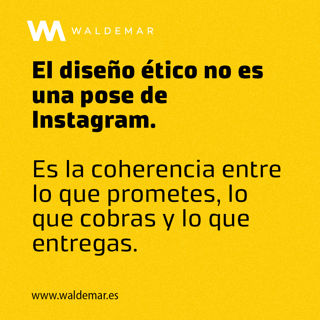 waldemarEstudio's tweet photo. "El diseño ético no es una pose de Instagram. Es la coherencia entre lo que prometes, lo que cobras y lo que entregas"

Miércoles 11 de marzo: "LA HONESTIDAD EN EL DISEÑO".

🤐 Ya te contaré dónde y de qué va esto :-) https://t.co/bYorAXBgrY