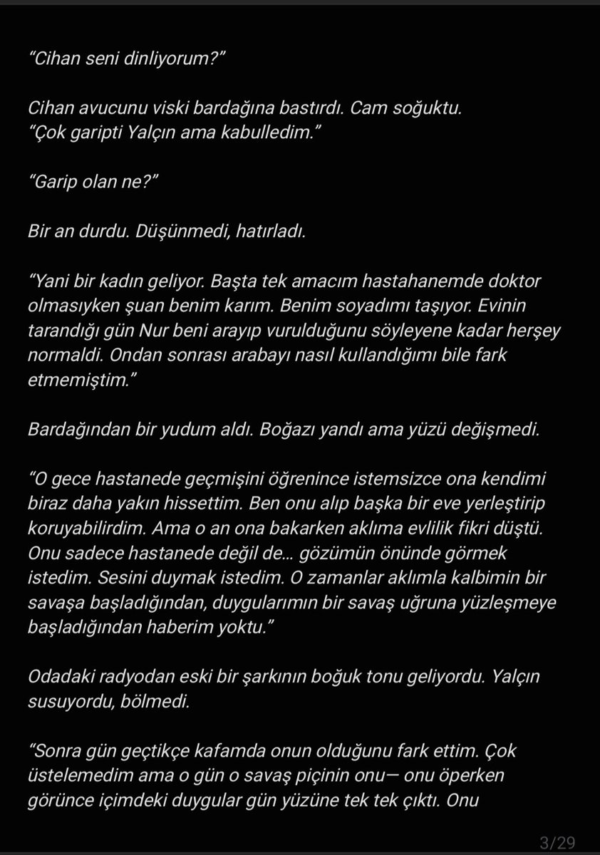 Elyndrax_'s tweet photo. Vebal : Başlangıç
Bölüm 13 - "İz"
“Aşk bazen sarılmaktır… bazen de kapının ardında duyulan tek bir kelimeyle sınanmaktır.”🩶
1/7
#UzakŞehir #CihAlFanFic #CihAlFic https://t.co/01B8f8Ckm7