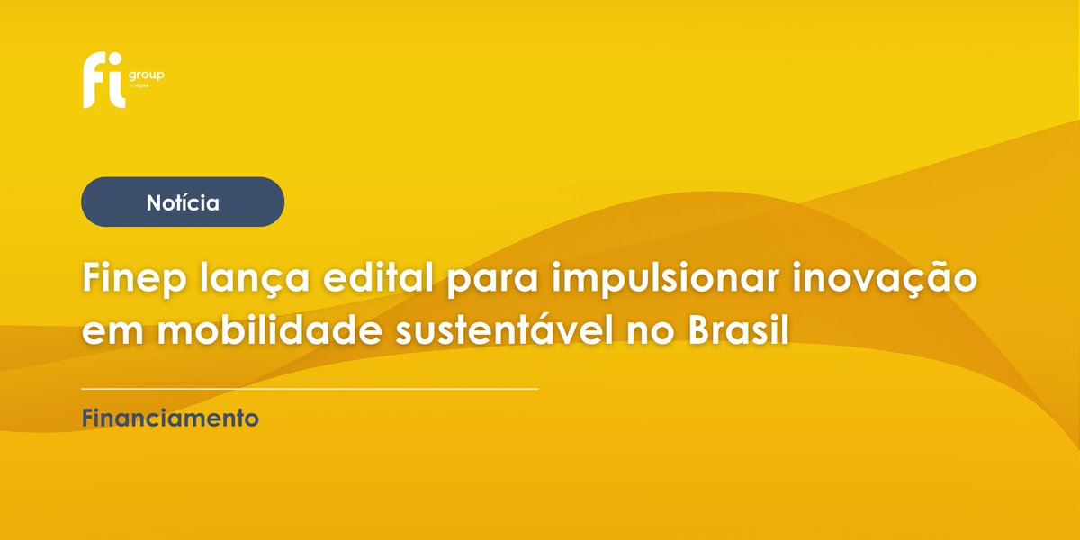 🚀 R$ 120 milhões para impulsionar a mobilidade sustentável no Brasil

A <a href="/Finep/">Finep</a> lançou o edital Mais Inovação Brasil – Mobilidade Sustentável, uma nova chamada pública voltada ao fomento de tecnologias inovadoras em mobilidade e sustentabilidade.

💡 A iniciativa prevê até R$ 120