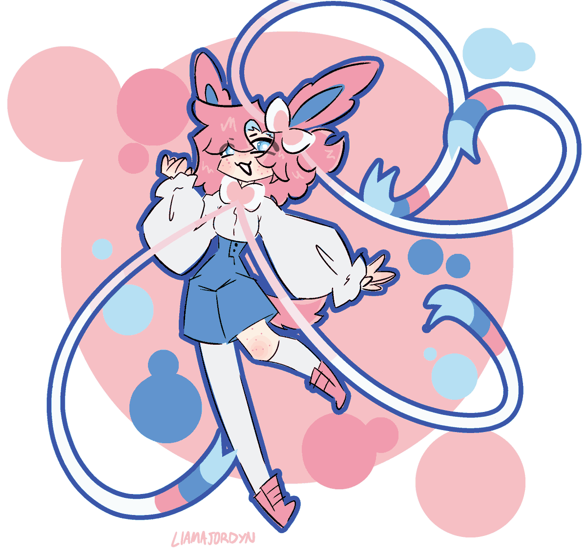 LlamaJordyn's tweet photo. quick doodle my sona as a humanized sylveon efne2kfne https://t.co/z5xDBEibZb