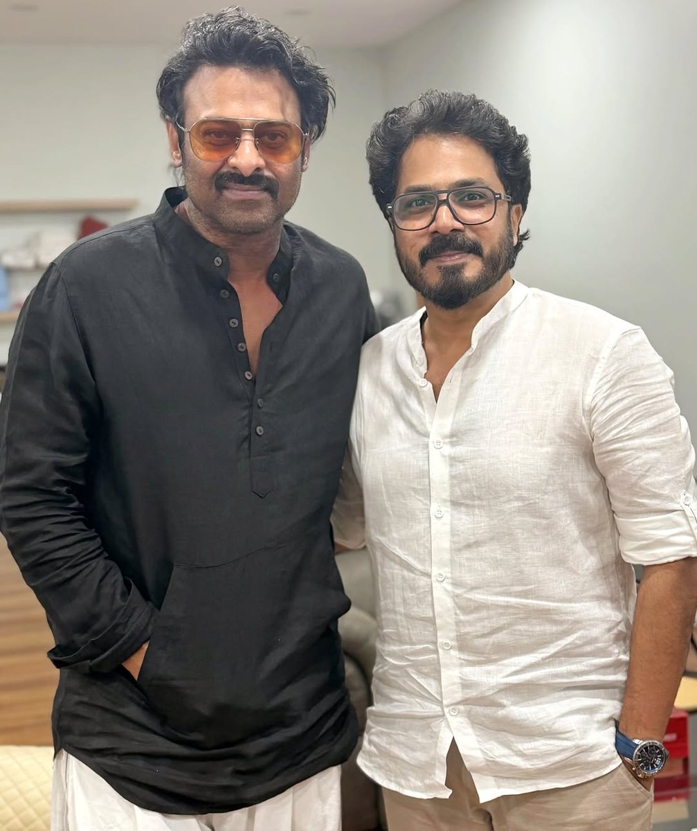 Rebel star #Prabhas in his new dashing look of Spirit 😎

With #DinjithAyyathan , director of two best Malayalam Thrillers in recent times (Eko &amp; Kishkindha Kaandam) without any surgery