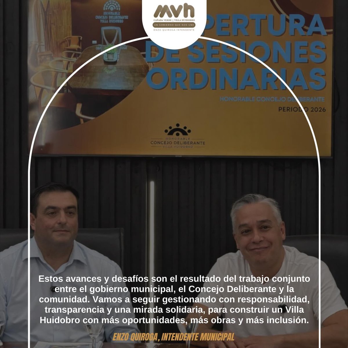 Apertura Sesiones Ordinarias -  Período 2026 - Anuncios de nuestro intendente Enzo Quiroga
🌾 CULTURA: FIESTA DEL TRIGO Y PATRIMONIO
📑 TRANSPARENCIA Y RESPONSABILIDAD FISCAL
👷🏽‍♂️EMPLEADOS MUNICIPALES: AUMENTÓ 2026 

#UnGobiernoQueNosUne
#EnzoQuirogaIntendente