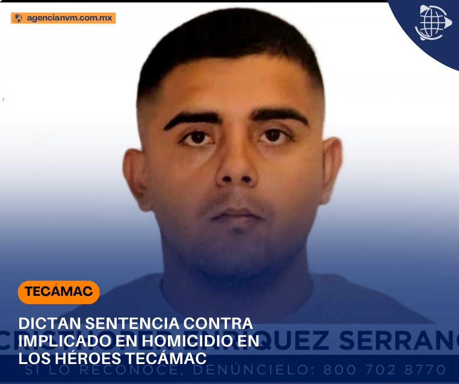 #Justicia ⚖️ | Sentencian a 47 años de cárcel a Cristhoper Enríquez Serrano por homicidio en Los Héroes #Tecámac. El sujeto participó en el ataque para intentar robar un vehículo en 2018. agencianvm.com.mx/estado-de-mexi…  #Edomex #FGJEM #Seguridad