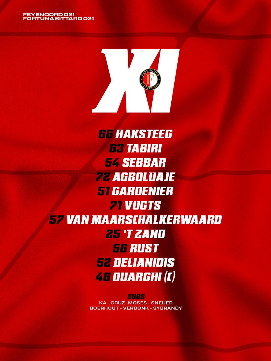 Feyenoord's tweet photo. 𝐗𝐈 #FeyenoordO21 🔴⚪️⚫️
#feyfor https://t.co/EYB9VzK9KE
