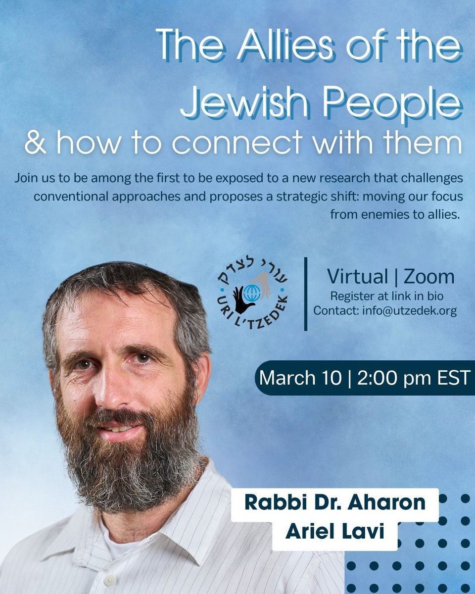 I am LIVE RIGHT NOW to discuss a major strategic shift.

Exposing the truth of Oct 7 is not enough. We need to stop focusing only on our enemies and start building a global coalition with our allies in the Christian and Muslim and Hindu worlds.

Join me: us02web.zoom.us/webinar/regist…