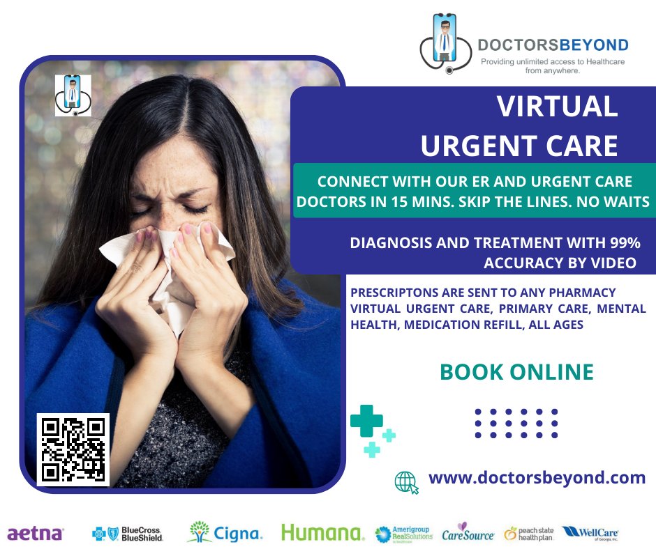 DoctorsBeyond's tweet photo. DOCTOR'S VISIT + PRESCRIPTION + EXCUSE STARTING $5 : Book A Urgent Care Visit &amp; Primary Care meds refill for you and the kids . Self-Pay &amp; Insurance accepted. Virtual visit is the same as in-person visit. Book online NOW at doctorsbeyondcom.#UrgentCare #COVID19 #workexcuse #sick https://t.co/aT9dxAs7E3