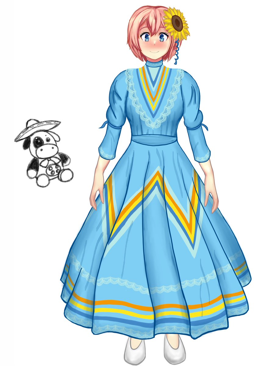 CaliCondor7's tweet photo. Sayori in a Jalisco ribbon dress https://t.co/S24VIEzV8n