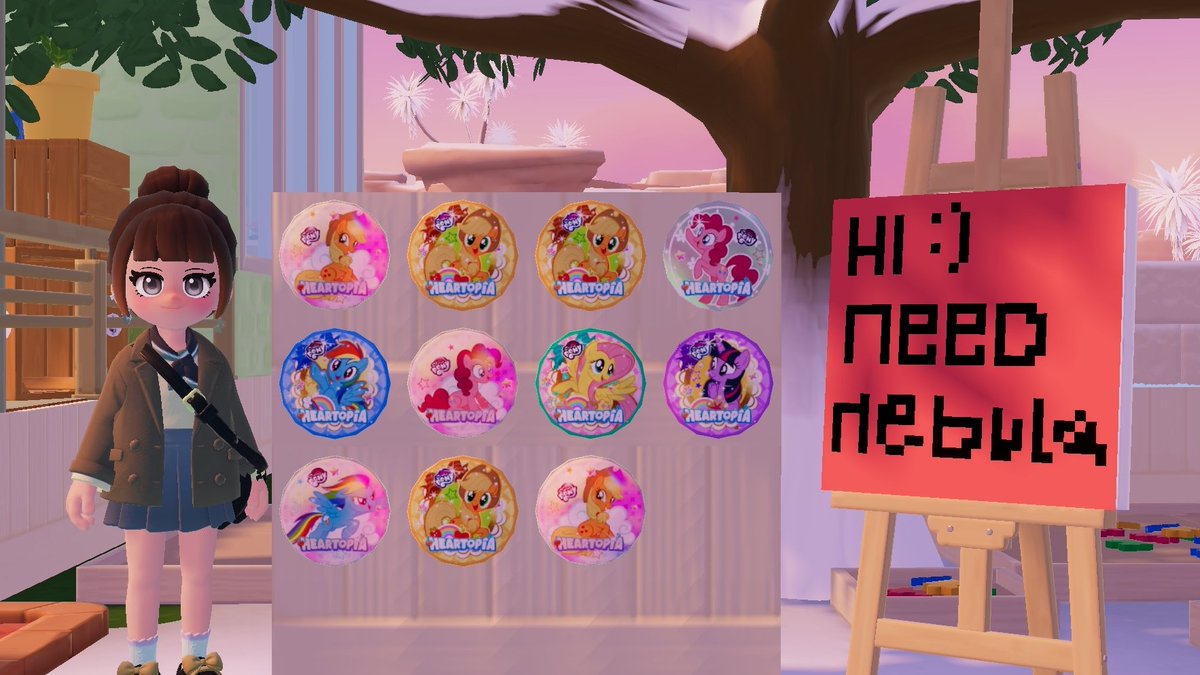 hai, ada yg mau tukeran badge mlp gakk?
need: nebula rarity
have: rainbow flower applejack, shining applejack, shining pinkie pie, nebula pinkie pie, rainbow flower fluttershy, nebula rainbow dash 🙏🏻
(twilight sama rainbow dash yg rainbow flower udh taken) 
#heartopia #indo
