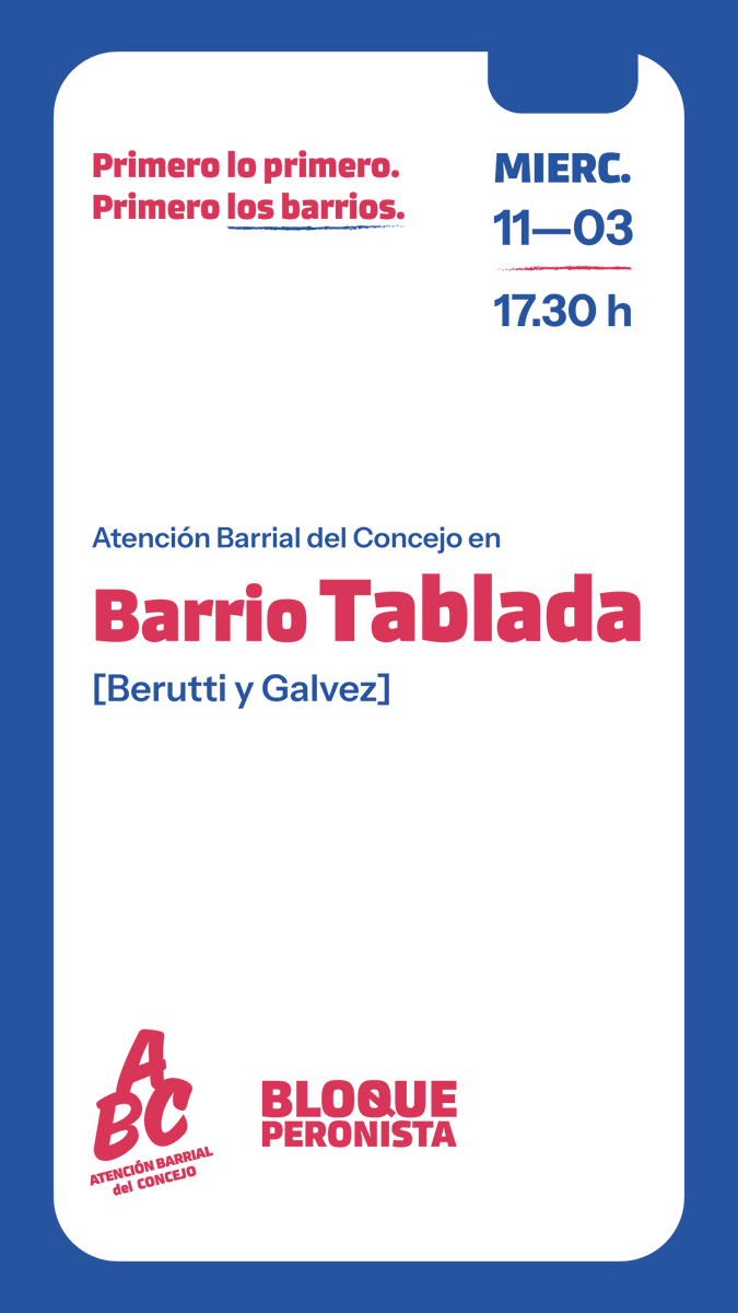 Trabajar codo a codo con los vecinos, escuchando y resolviendo los problemas es lo básico que tiene que hacer un concejal. Es el ABC. Mañana empezamos con la Atención Barrial del Concejo.
