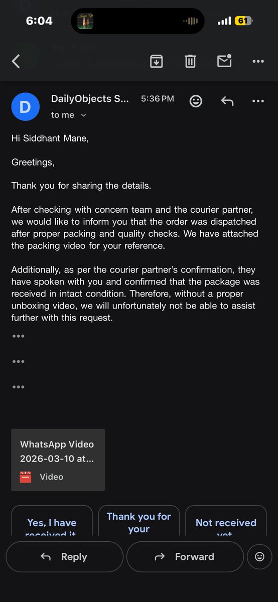sidthekid007's tweet photo. @daily_objects has one of the worst customer support. I deadass ordered a powerbank and phone cover and only received the free gift and an empty box of the phone cover and their team bluntly refused to help https://t.co/ZGUckPJqs5