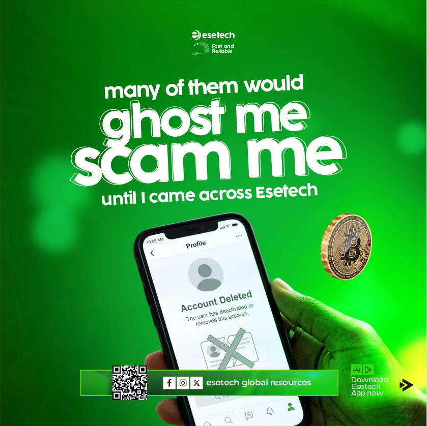 esetechservices's tweet photo. Used random WhatsApp vendors to exchange my crypto.

Some disappeared.
Some stopped replying.
Some tried to scam me.

Then I found Esetech. 💚

• Fast crypto to cash
• Clear rates
• No vendor drama

Now I trade and get paid without stress.

Start your crypto journey today.
Download the Esetech app.
https://t.co/5JUS5cArf8