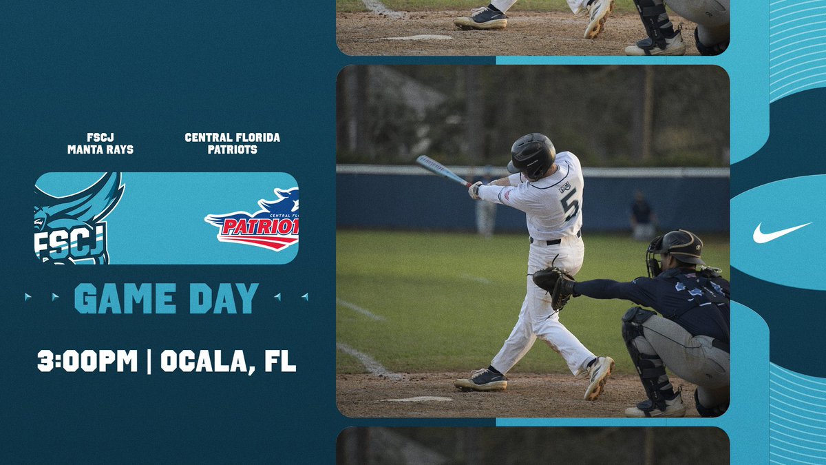 FSCJBaseball's tweet photo. Game day! Mantas travel to Ocala to take on the Patriots!

🆚| College of Central Florida Patriots
⏰| 3:00PM
���| Ocala, FL
📺| Link below https://t.co/SnKPa19zPN