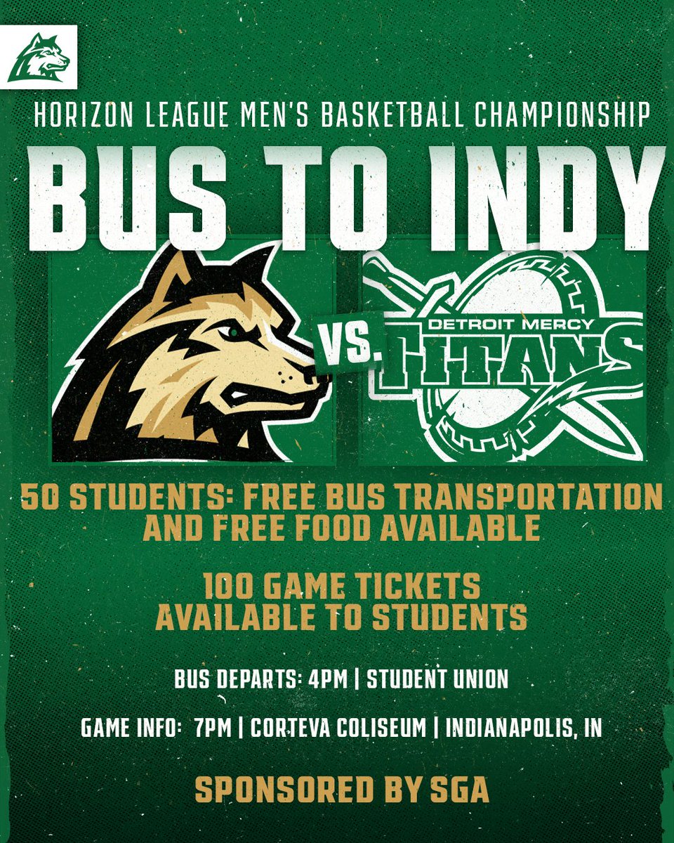 FREE STUDENT BUS TO THE CHAMPIONSHIP GAME! 🚌🎟️

<a href="/WSU_MBB/">Wright State Men’s Basketball</a> is headed to the #HLMBB Championship TODAY at 7 p.m. in Indianapolis. Register below to claim your seat. See you in Indy!

🔗 bit.ly/StudentBusHL