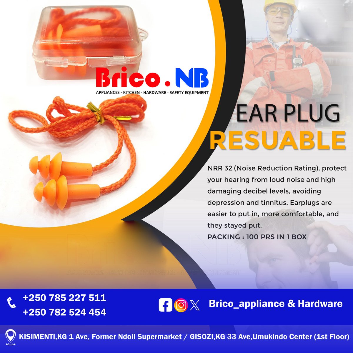 brico_appliance's tweet photo. #rwot #hardware  #bricogisozi #safetyequipments #briconbltd  #earplug #earprotection #umukindocenter https://t.co/5YXMuIqFdh