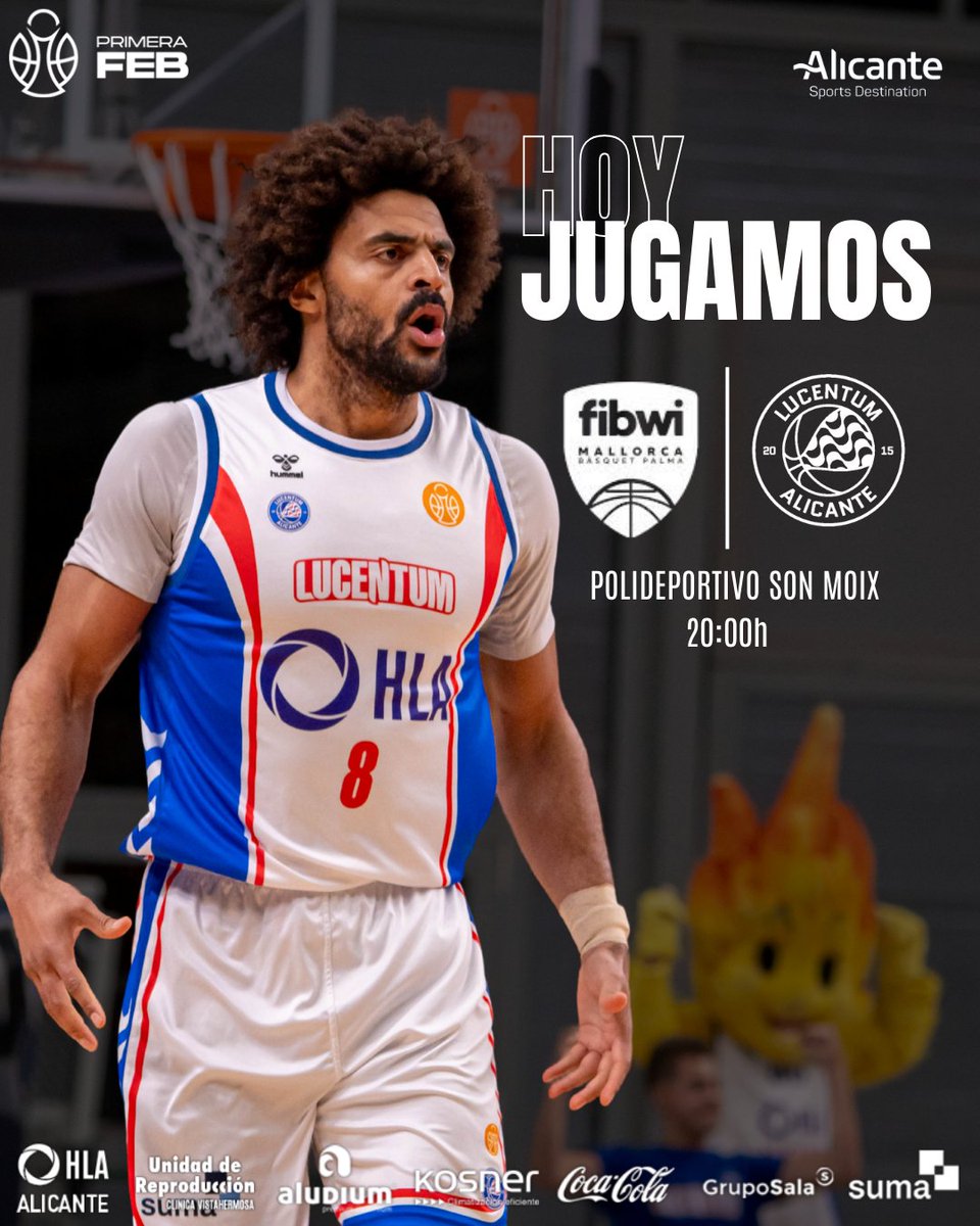 ⚪🔵 ¡HOY JUGAMOS!🔵⚪
⚔️ Fibwi Mallorca Bàsquet Palma
🏆 Primera FEB
🕒 20:00
📍 Polideportivo Son Moix

#SomosLucentum
#PrimeraFEB
#FibwiLucentum
