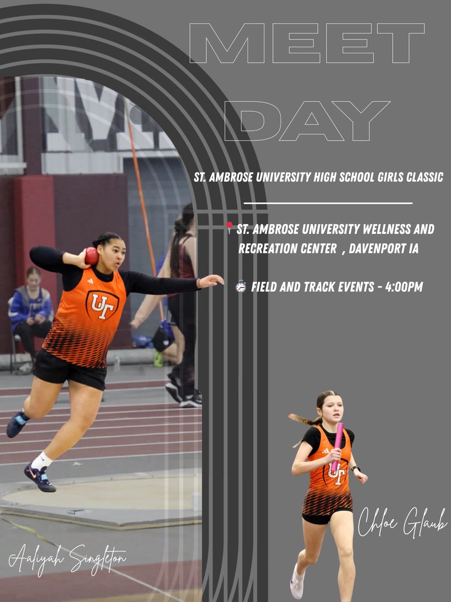 UTHS_GirlsTrack's tweet photo. MEET DAY!
The ladies head to St. Ambrose University for the SAU HS Girls Classic! Great competition and an opportunity to compete at one of the best facilities in the Midwest!
#GoPanthers #CSWS https://t.co/sSn2nHOrUt