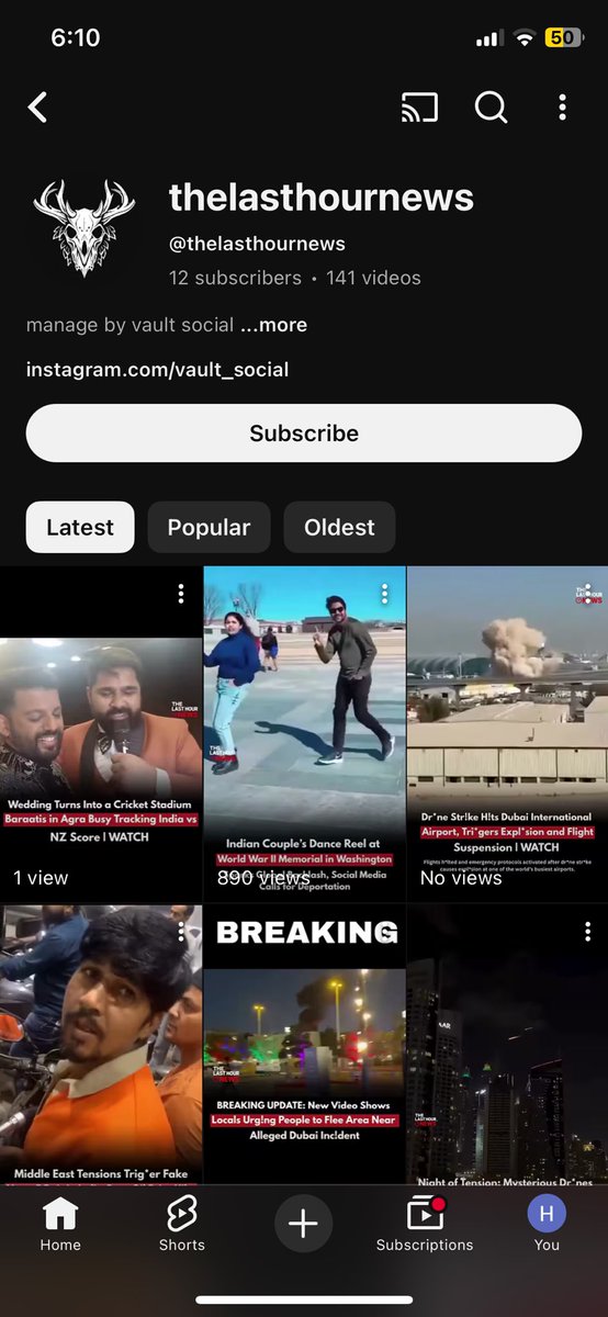 LastHourNews_'s tweet photo. A YouTube channel is uploading my Instagram videos without permission and gaining views. I already contacted you few time ago but got no response. Please take action for copyright violation

Channel stealing content: https://t.co/n3ErNw0E6a

@YouTube @TeamYouTube @YouTubeIndia https://t.co/FIFqu0dBtS