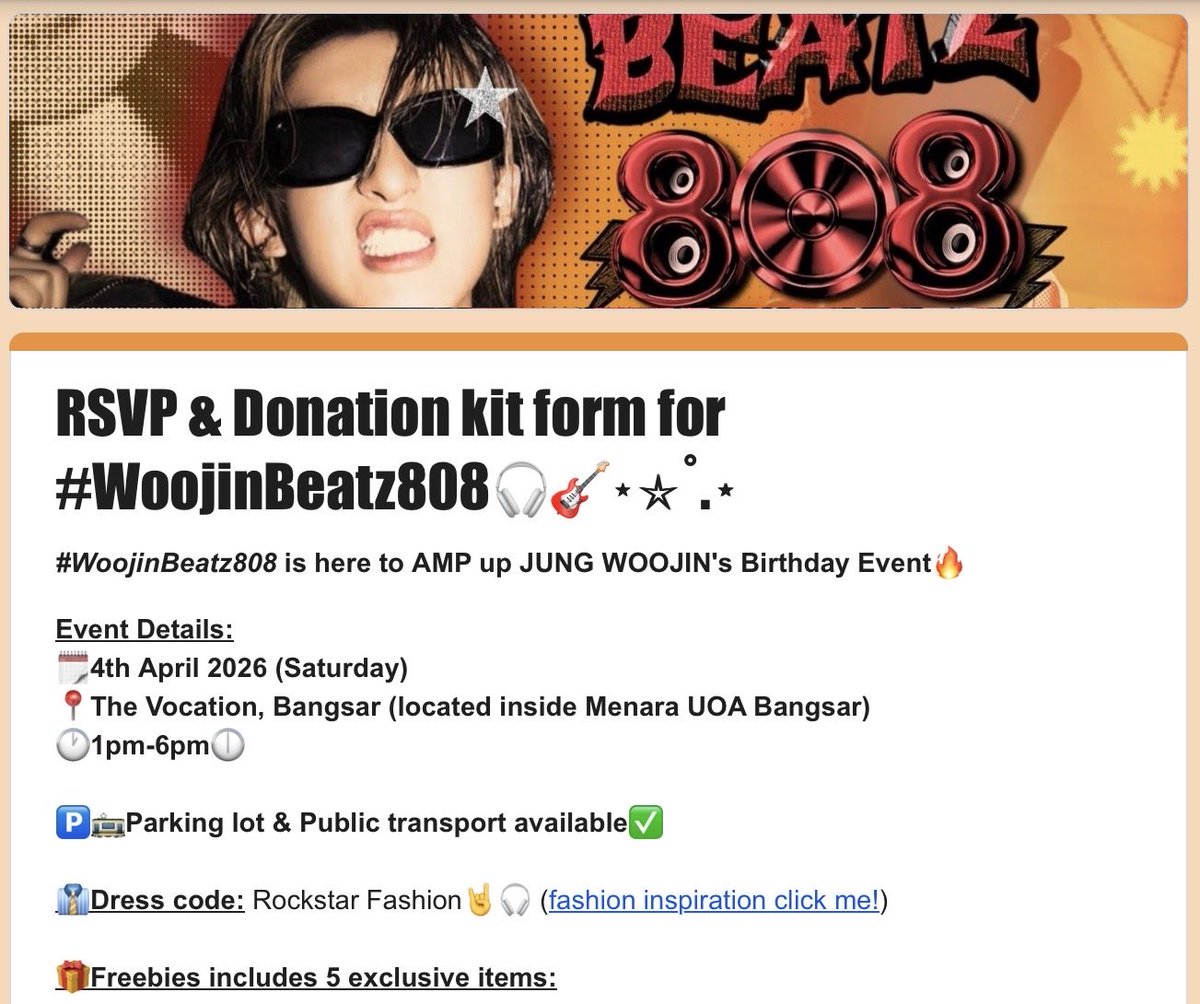 LNGSHOTMY's tweet photo. @LNGSHOT4sho #WoojinBeatz808 RSVP &amp; Donation kit form is opened! 🇲🇾❤️‍🔥🎸

1st batch of donation kit order will close 28th March at 9am. Any orders made after will be automatically counted as postage!

FOR #LNGSHOT #WOOJIN

New link!
🔗 https://t.co/gent9FLuZj https://t.co/vvv6wCQFbf