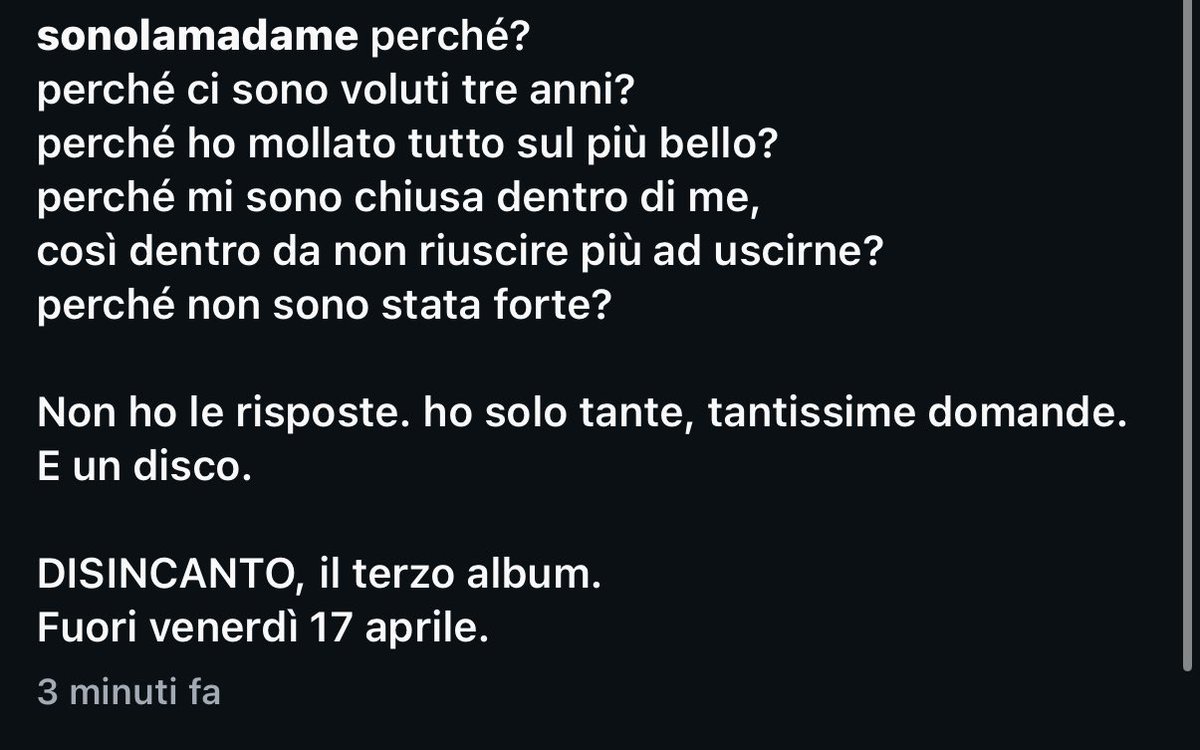 tornata per salvare il panorama musicale ci sei mancata tantissimo !!!!