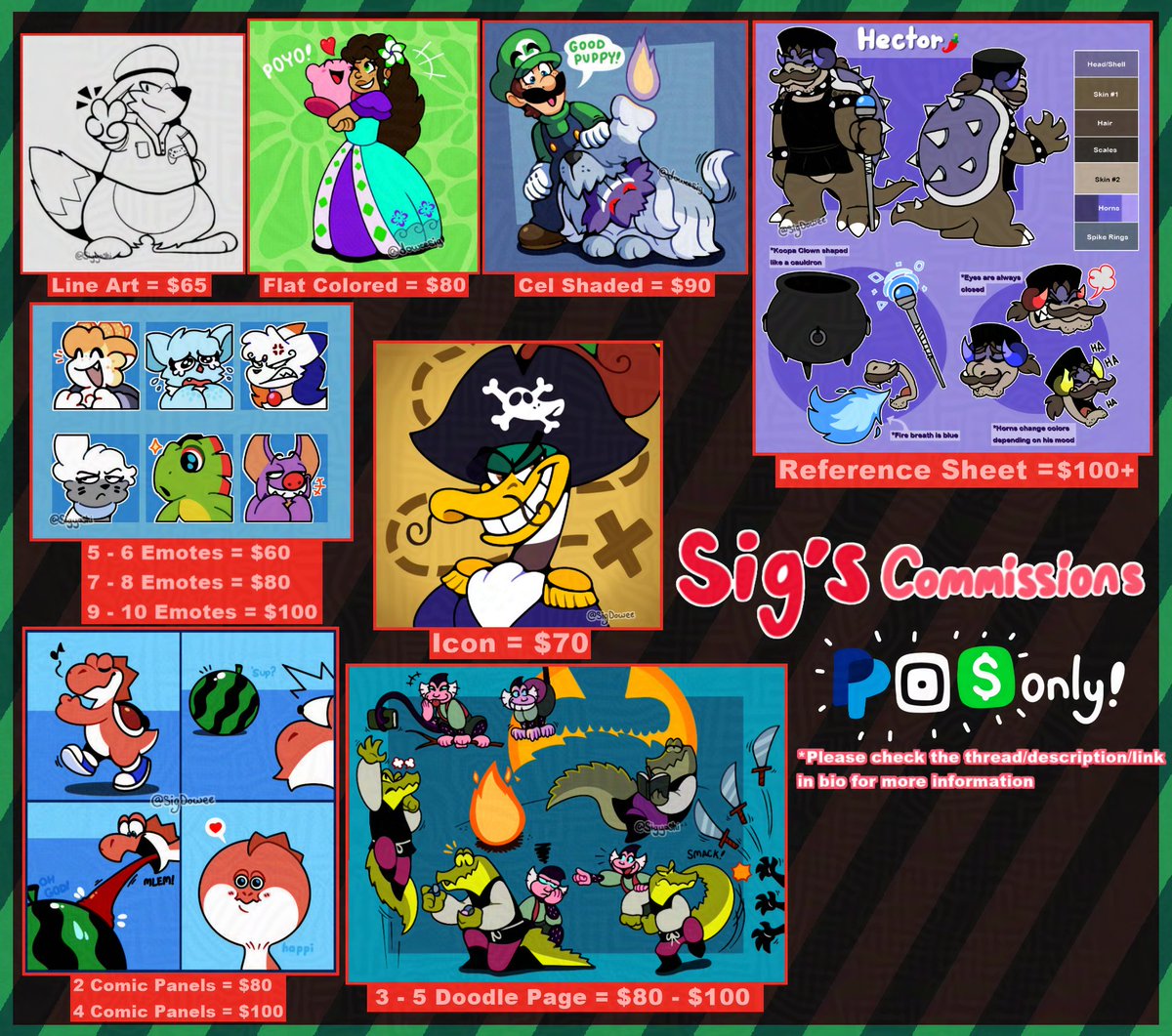 SigDowee's tweet photo. COMMS ARE OPEN! 🎉

Updated commsson sheets with new prices! Limited slots available!

To commsson me, contact me via Discord (doweesig) or link in bio. DMs are also fine, but Chat has been pretty buggy for me lately.

RTs are super appreciated!

More details in the replies ⬇️ https://t.co/WEVdHBepAJ
