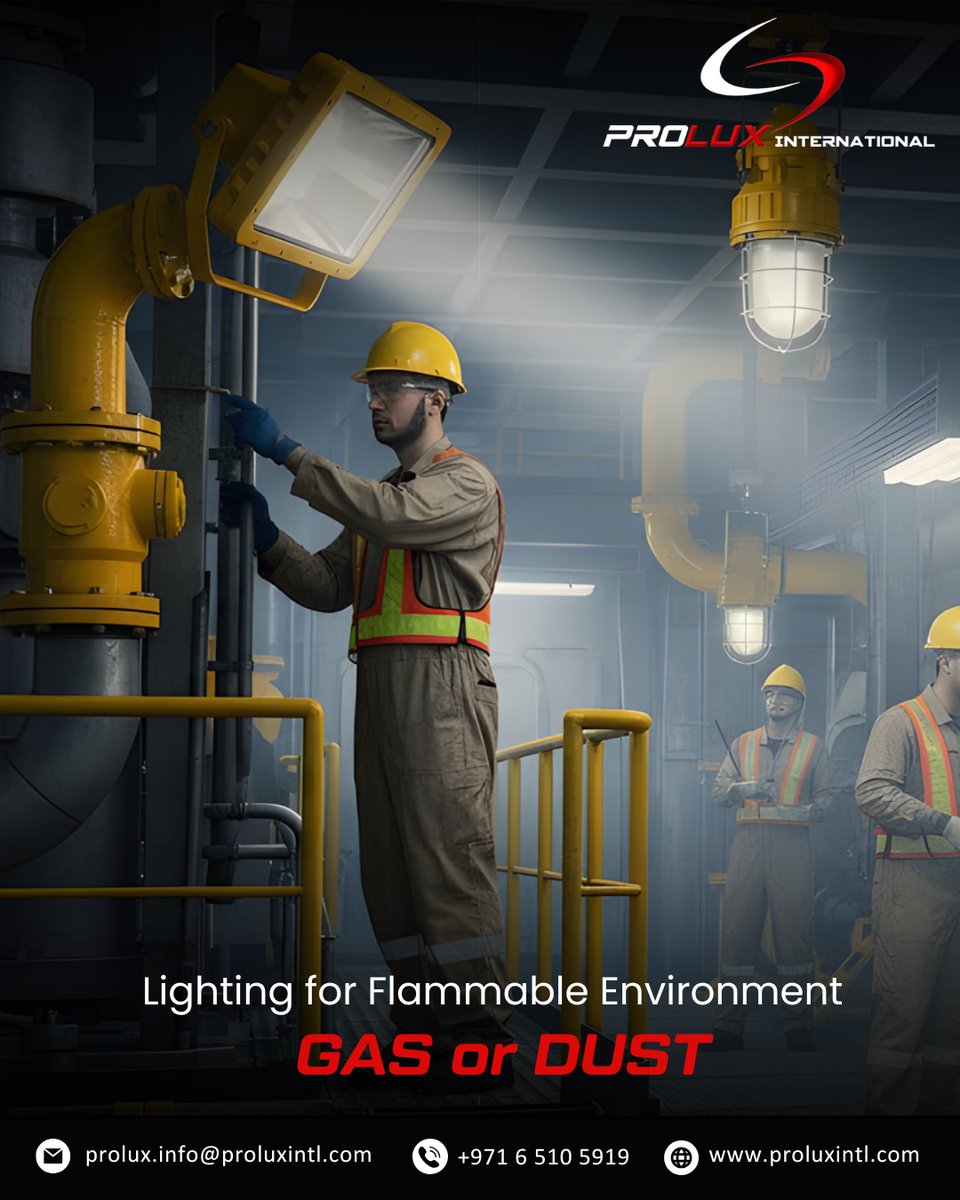 proluxintl's tweet photo. Maximize safety with certified lighting! ⚡
🌐 Website: https://t.co/Hy9F8t60LE
📧 Email: prolux.info@proluxintl.com
📞 Call: +971 6 510 5919
#IndustrialSafety #HazardousAreaLighting #ExplosionProof #IndustrialLighting #WorkplaceSafety #SafeOperations #EngineeringSolutions https://t.co/4J67iwJ6J0
