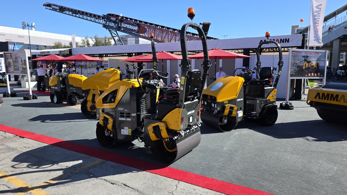 EquipEast's tweet image. Ammann showing their compaction lineup at CONEXPO-CON/AGG. From trench rollers to soil compactors, these machines are designed for durability and consistent results in the field.

#EquipmentEast #Ammann #Compaction