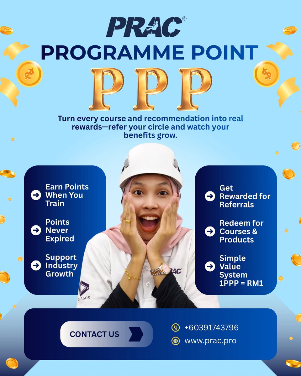 DraggerEngr46's tweet photo. Join the PRAC Programme Point (PPP).

Register as ACM Member for FREE or PRAC Association Member for RM24.
Earn PPP by joining PRAC training or referring others.

Points never expire.
Redeem for PRAC training, programmes or products.

1 PPP = RM1. Join today. https://t.co/KBIYEkiAwe