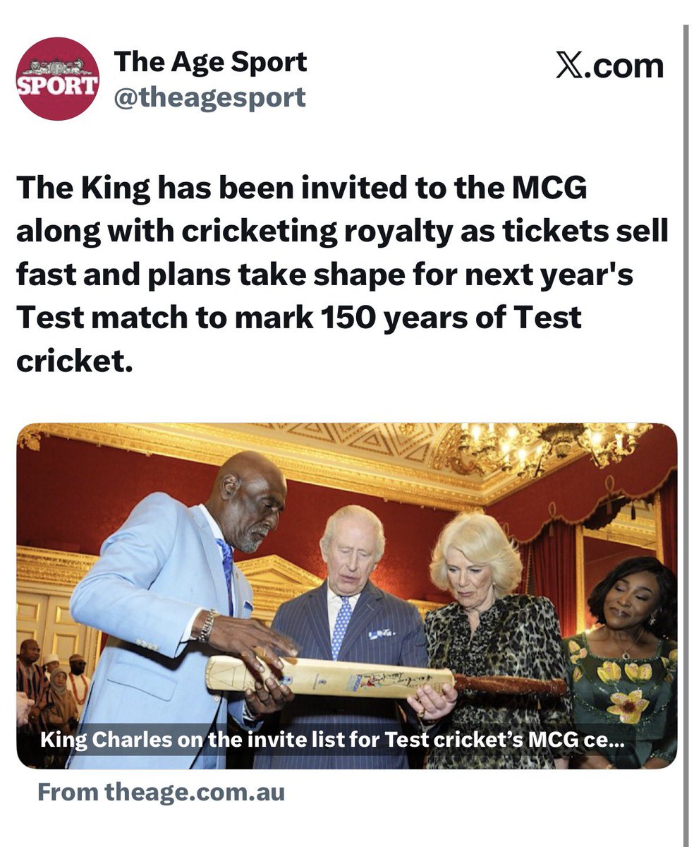 Wonder if Pat Cummins will channel Dennis Lillee as ask his majesty for an autograph? Or in this day and age would it be a selfie?