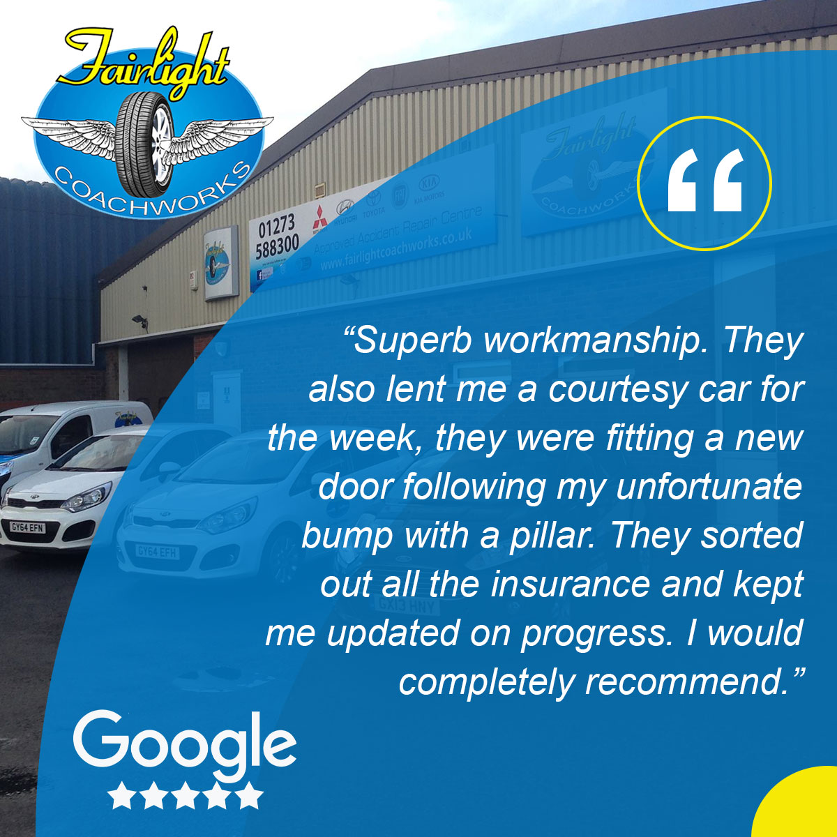 FairlightCwrks's tweet image. We pride ourselves on providing an excellent service from enquiry to completion and it's always great to receive good customer feedback like this. 🚘 #WellDoneTeam #CustomerFeedback #AccidentRepairCentre