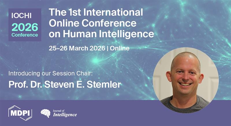 JIntell_MDPI's tweet image. Honoured to announce Dr. Steve Stemler from @wesleyan_u, as #IOCHI2026 Co-Session Chair for Session 3: Social and Emotional Intelligence!

Visit conference website: bit.ly/4nEpYrK

#HumanIntelligence #CognitiveProcesses
