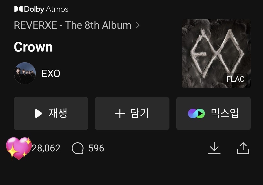 'Crown' by EXO surpassed 28,000 likes on MelOn! (<a href="/weareoneEXO/">EXO</a>)
