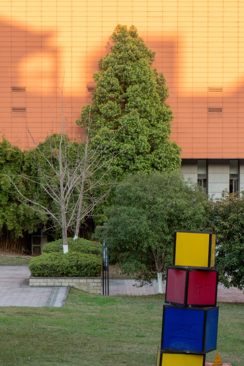 renhongji1990's tweet image. 今天的校园，下课时间段一教旁人挤人～
到了荷苑落日还剩一点～
#CQU