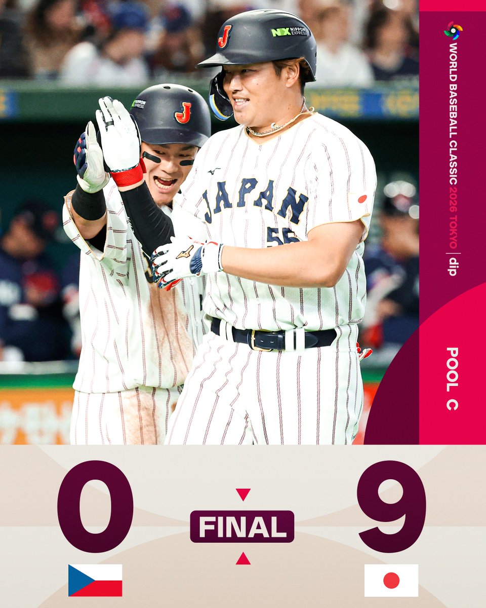 Team Japan breaks out for a 9-run 8th inning to go a perfect 4-0 in pool play! #WorldBaseballClassic