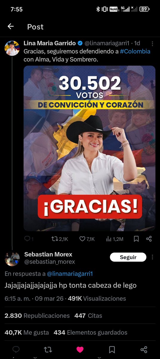 #ColombiaVota y votamos bien!!... El comentario de Sebas tiene más me gusta que la cantidad de votos que consiguió cabeza e lego. Jajajajjaja poema