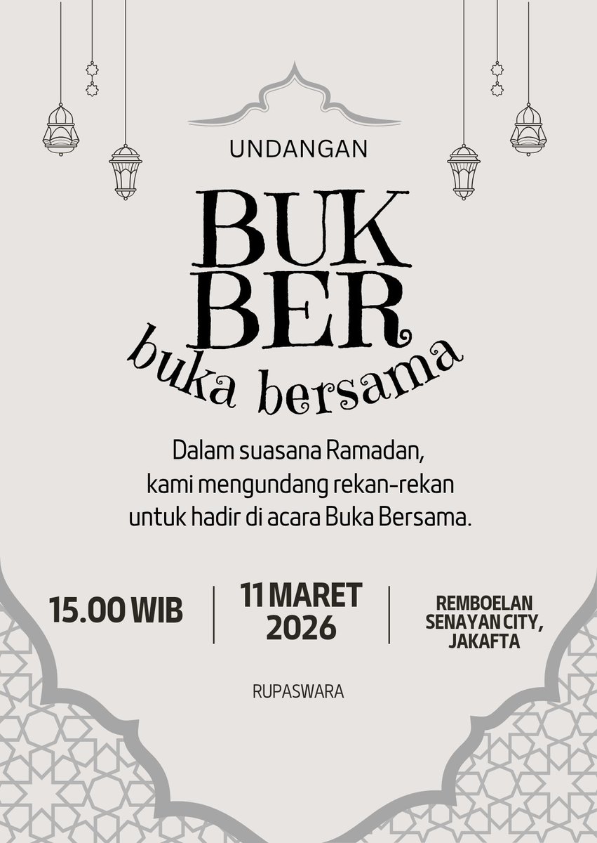 ️️️
️️️
RUPASWARA BUKA BERSAMA! 

Catat tanggalnya ya! 
Rabu, 11 Maret 2026 pukul 15.00 (IC ONLY)

️️️
️️️