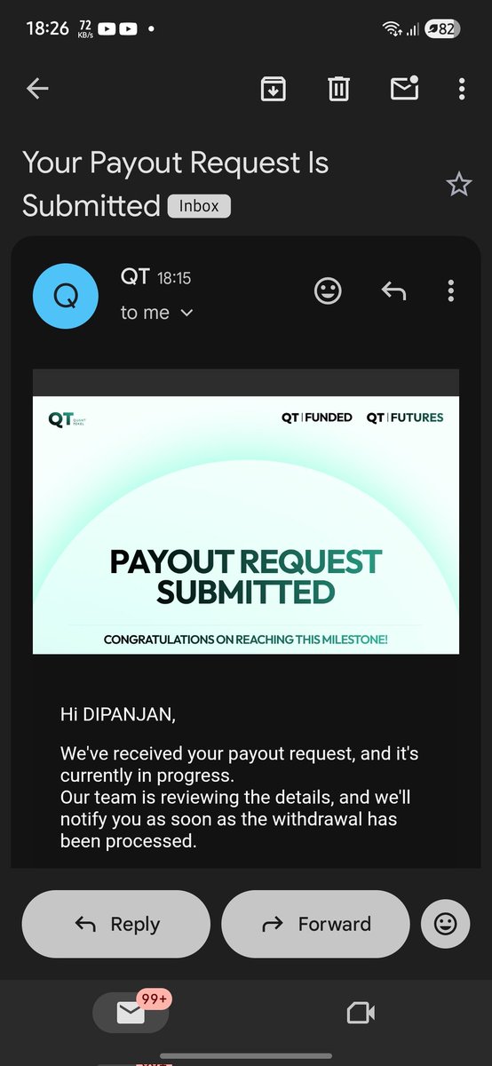 MrBITS10's tweet photo. Just Requested First Payout From @QtFunded @AlexQuantTekel Lets see how much time it takes hopes is gets approved ❤️ https://t.co/qoEld30T7K