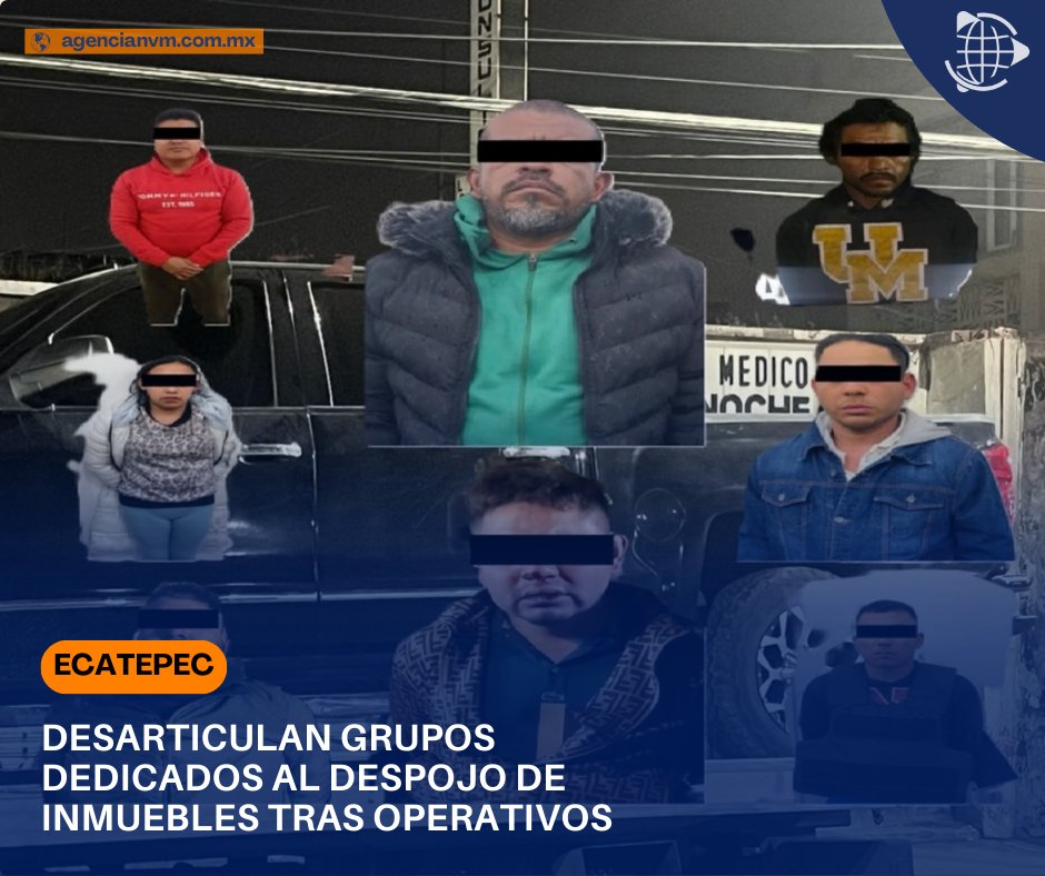 #Seguridad 👮‍♂️ | Caen 11 sujetos por despojo de viviendas en #Ecatepec. En operativos con la @Semar_mx se aseguraron armas de fuego y equipo táctico en la Col. Luis Donaldo Colosio. También quebrantaron sellos en Valle de Aragón. agencianvm.com.mx/estado-de-mexi… 
 #Edomex #Noticias