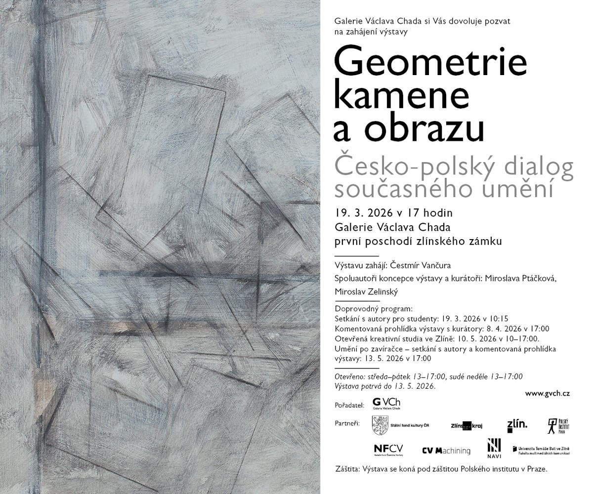 GVChad's tweet photo. Srdečně zveme na vernisáž výstavy Geometrie kamene a obrazu – Česko-polský dialog současného umění, která se uskuteční ve čtvrtek 19. 3 v 17h. v prostorách Galerie Václava Chada ve zlínském zámku. 

https://t.co/5E5FxIV6aO https://t.co/TENODXeSCT