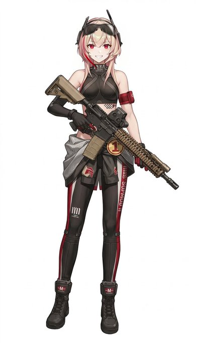 M4 SOPMOD-II(ドールズフロントライン2)に、新スキンで銃持たせた絵